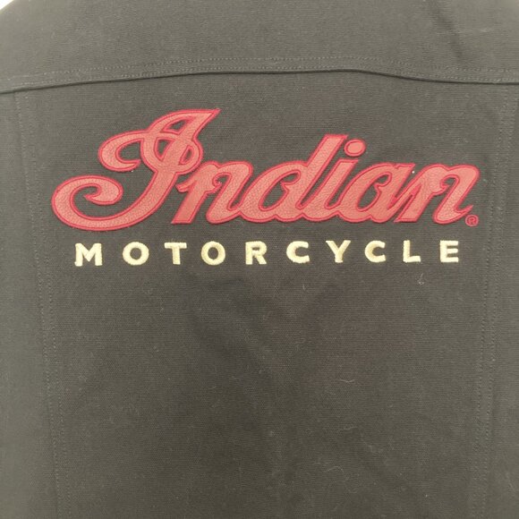 Indian Motorcycle Men's Heavy Canvas Vest Black Medium Button Up (Ex. Cond.) - Picture 3 of 15